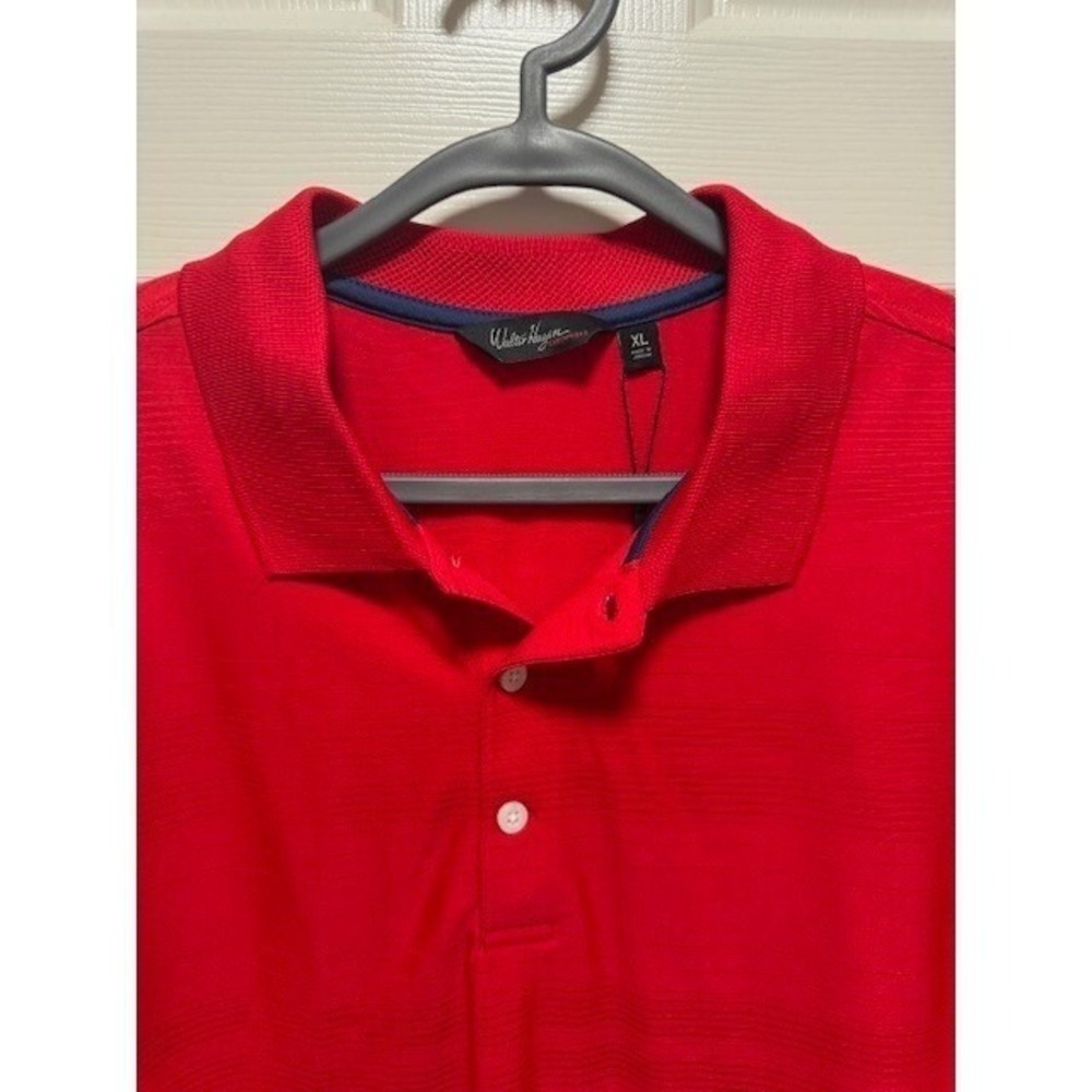 NEW Men's Walter Hagen Drop Needle Polo Red Patrol Size XL